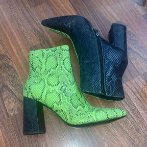 Slime Green Snake Boots